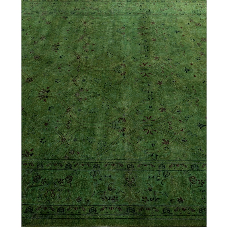 Overdyed One-of-a-Kind Hand-Knotted Area Rug - Green - 6' 2" x 9' 1"