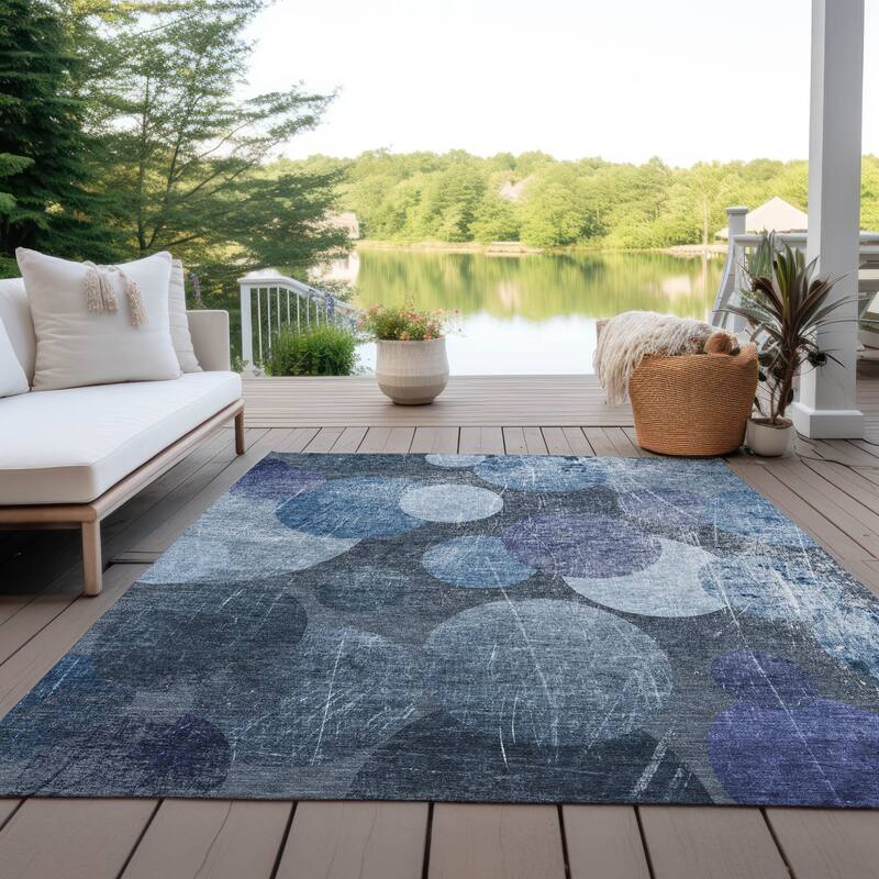 Balo Unique Abstract Weather Resistant Timeless Fusion Runner Outdoor Rug