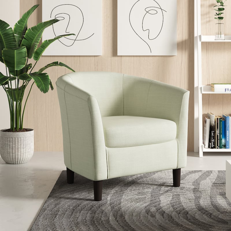Modern Barrel Accent Chairs Cozy Armchair Club Chair - Beige