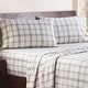 preview thumbnail 12 of 20, Superior Plaid Flannel Cotton Farmhouse Sheet Set California King - Beige