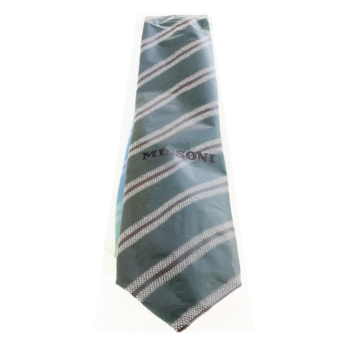 Missoni U5145 Grey//Navy Regimental 100/% Silk Tie for mens