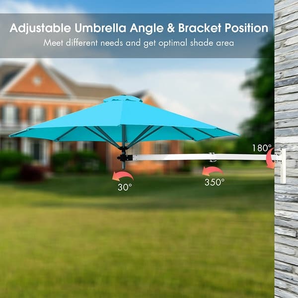 brooke folding wall mounted 10 ft patio umbrella Giantex 10ft Offset Umbrella, Beige, Outdoor Hanging Market with Crank & Cross Base, Easy Tilt Adjustment, 96% Sunlight Protection : Patio, Lawn & Garden the 10ft canopy is perfect for outdoor areas Offset Hanging Patio Umbrella -