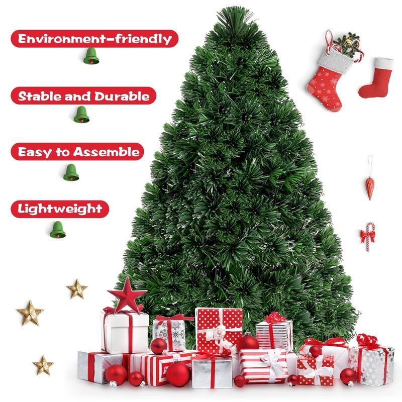 3Feet Artificial Pre-Lit Fiber Optic PVC Christmas Tree
