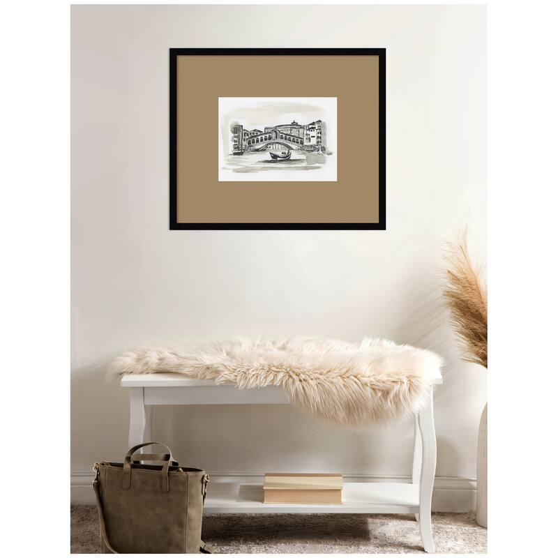 Kate and Laurel Postcard Venice by Teju Reval Framed Wall Art Print Matted