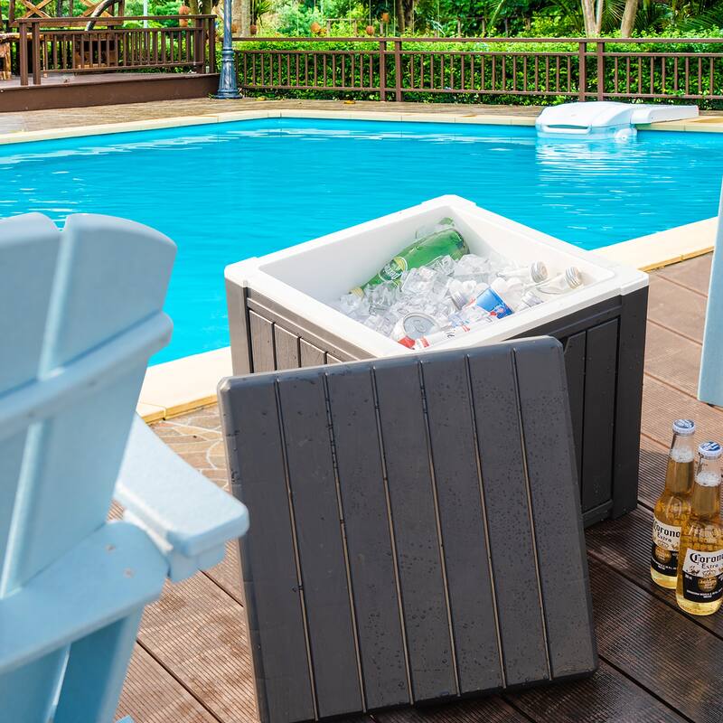 Costway 10 Gallon Ice Cooler w/ Built-in Handles and Detachable Lid - See Details