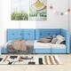 preview thumbnail 4 of 38, L-Shape Daybed with/without USB Ports, Full/Queen Upholstered Sofa Bed Frame with L-Shape Headboard, Floor Bed for Kids Teens