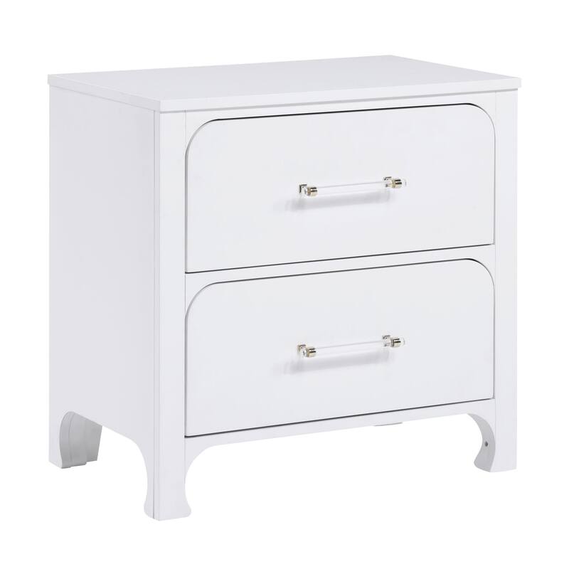 Helena Pearl White 2-Drawer Nightstand