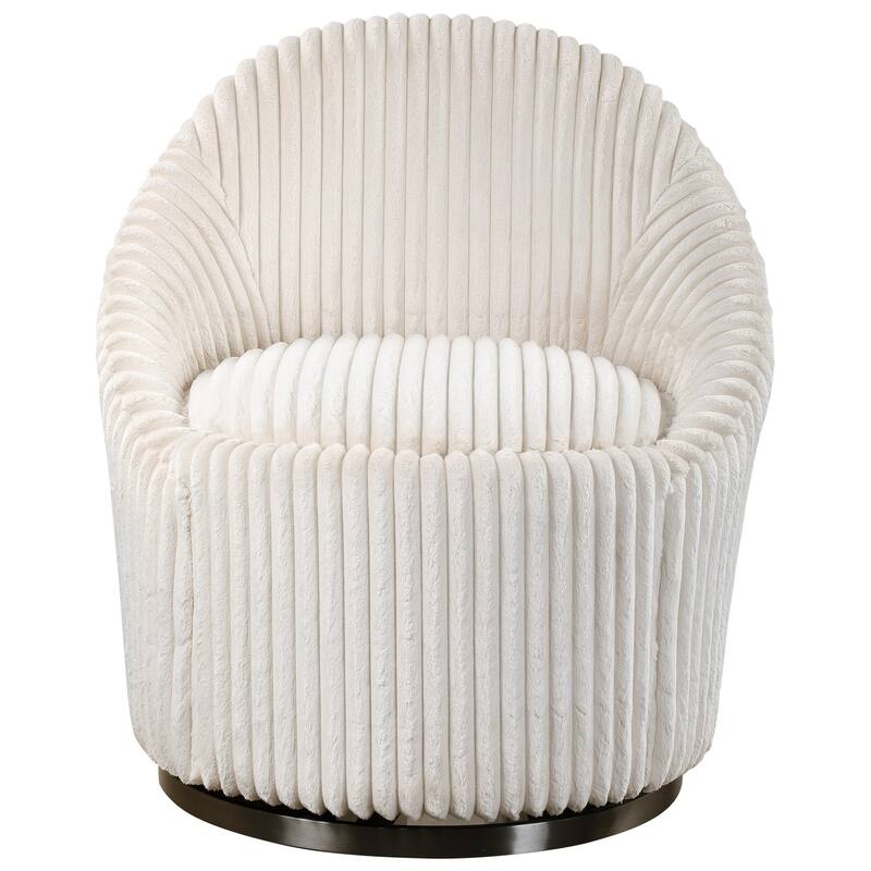 32" White Unique Uttermost Crue Comfortable Swivel Char