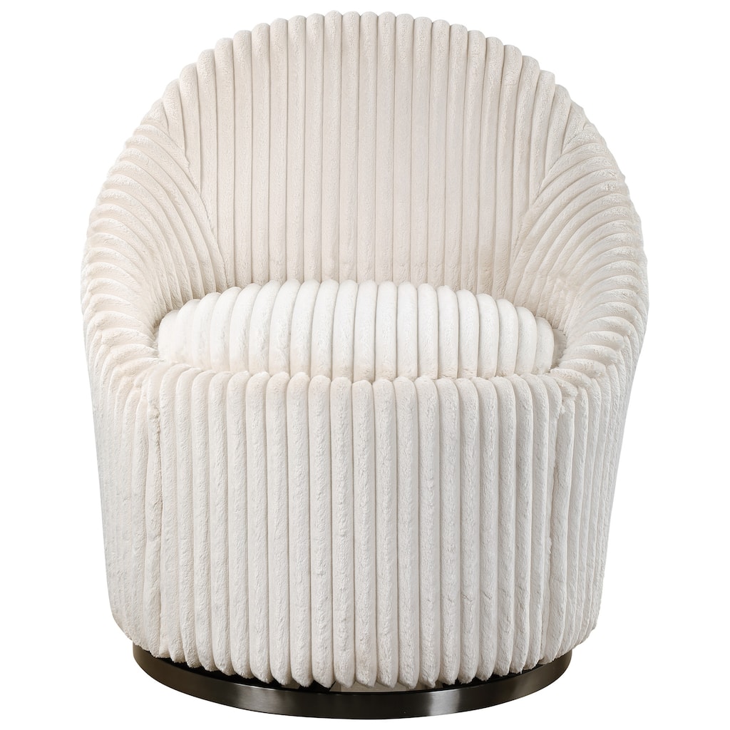 32" White Unique Uttermost Crue Comfortable Swivel Char