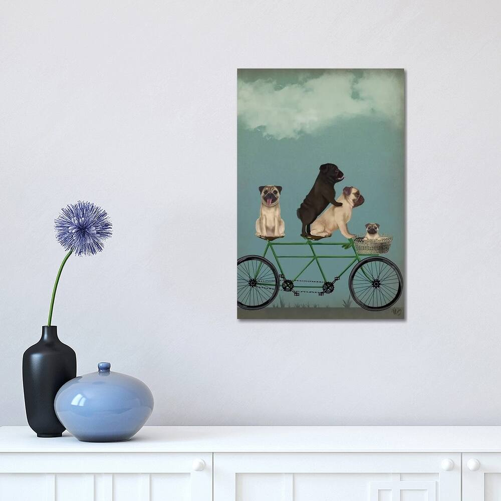 iCanvas "Pug Tandem" by Fab Funky Canvas Print