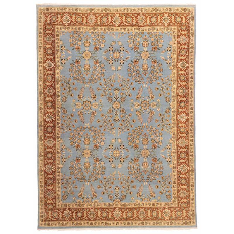 ECARPETGALLERY Hand-knotted Jamshidpour Light Blue Wool Rug - 8'10 x 12'3