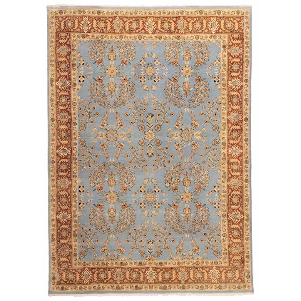 ECARPETGALLERY Hand-knotted Jamshidpour Light Blue Wool Rug - 8'10 x 12'3