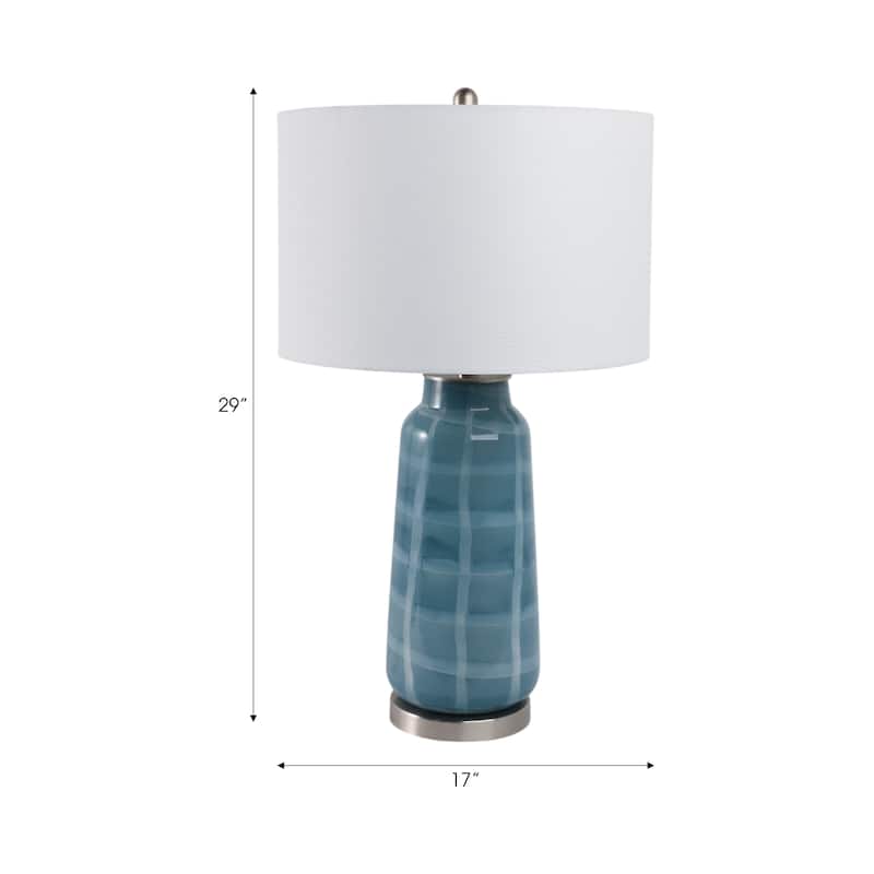 Decorative Pattern Glass Table Lamp - Desk Lighting for Small Areas - 29.0"