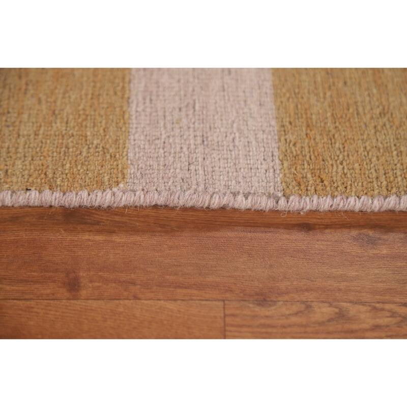 Striped Modern Gabbeh Area Rug Handmade Wool Carpet - 6'5" x 10'1"