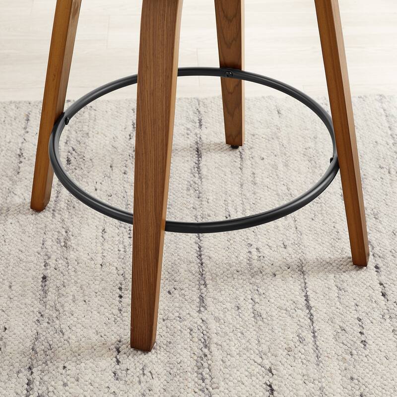 Art Leon Set of 2 Swivel Contemporary Counter Height Barstool with Bentwood Legs