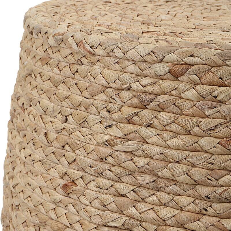 Braided Straw Accent Stool - 18.5" - Brown