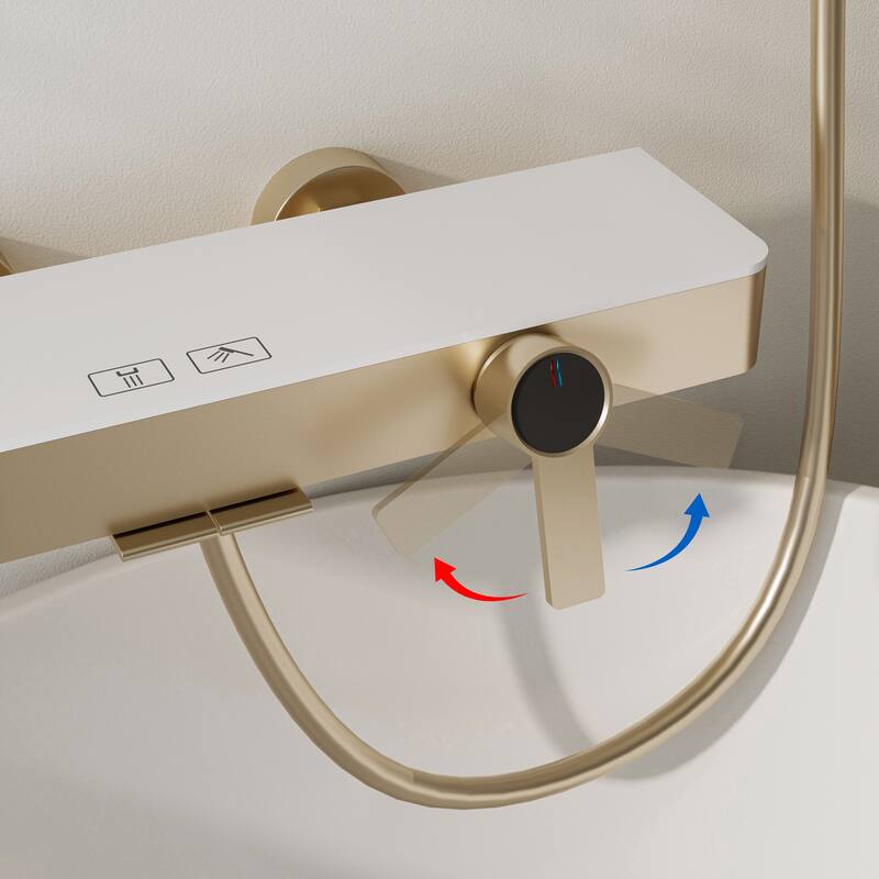 Modland Bathtub Faucet 2-Function Shower System with 3 Modes Handheld Shower,Height Adjustable Shower Slide Bar