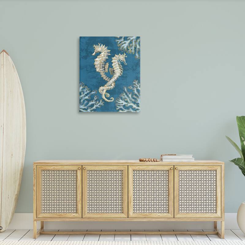 Stupell Intertwined Seahorses Playa Sealife Stretched Canvas Wall Art, Design by Paul Brent