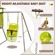 preview thumbnail 6 of 7, 4-in-1 Swing Set with Covered Playhouse Fort and Height Adjustable Baby Seat-Green - Multi
