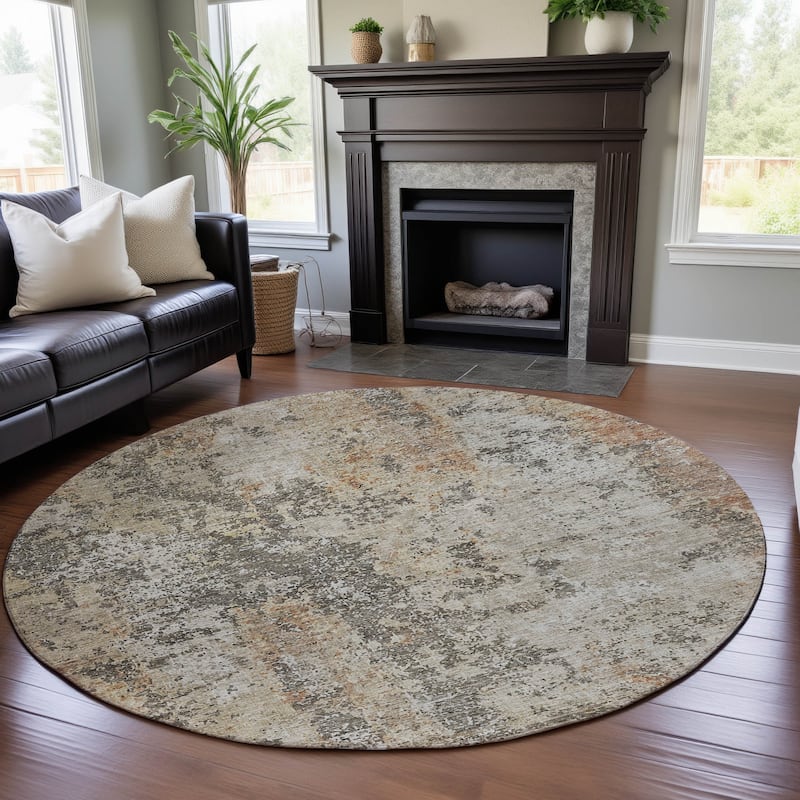 Premium Washable Super Soft Casual Farmhouse Mayfield Rug - Terracotta - 8' x 8'