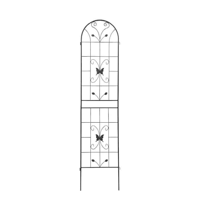 2 Pack Metal Garden Trellis 86.7" x 19.7" Rustproof Trellis for Climbing Plants Outdoor Flower Support Cream