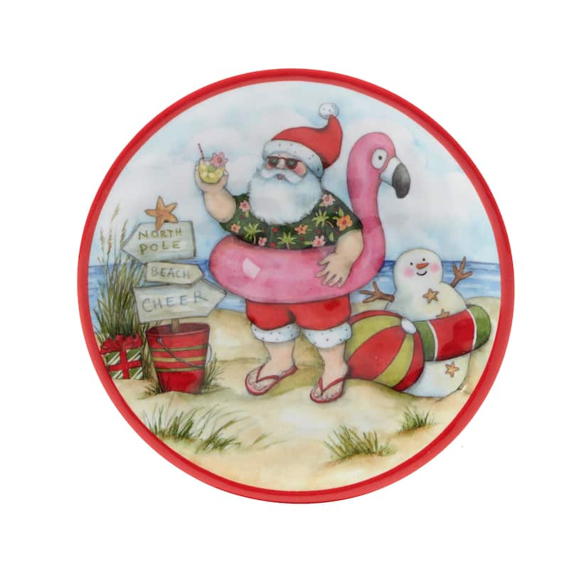 Certified International Santa's Wish Melamine Luncheon/Canape Plates, Set of 6 - 6-inch
