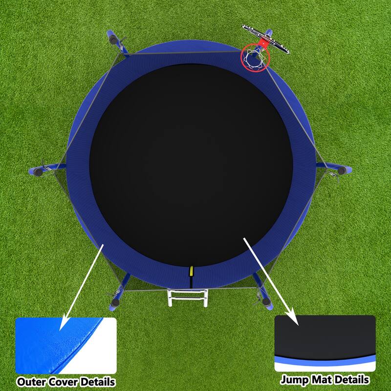 YC Springfree Trampoline - No-Gap Design, Green - Blue - 96.06