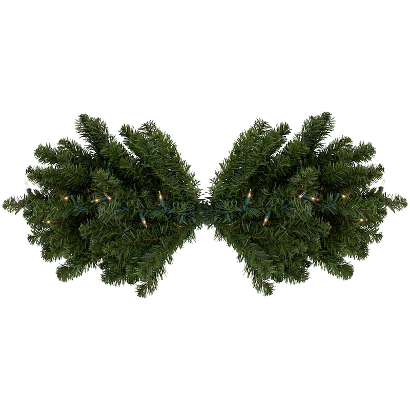 Pre-Lit Canadian Pine Artificial Christmas Swag - 32" - Clear Lights