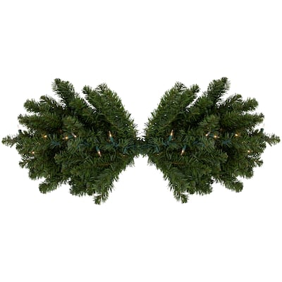 Pre-Lit Canadian Pine Artificial Christmas Swag - 32" - Clear Lights