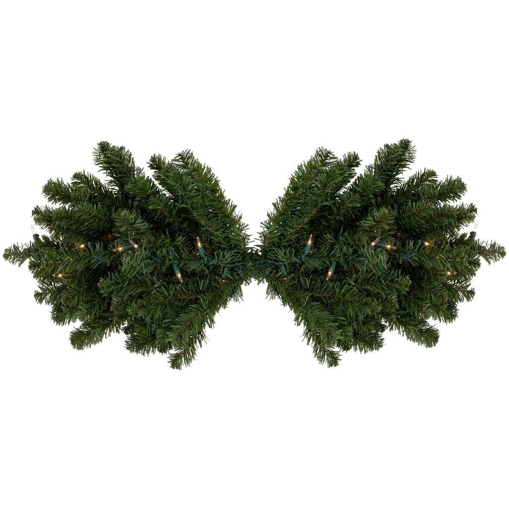Pre-Lit Canadian Pine Artificial Christmas Swag - 32" - Clear Lights