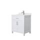 Option White, Nickel Trim, White Cultured Marble Top