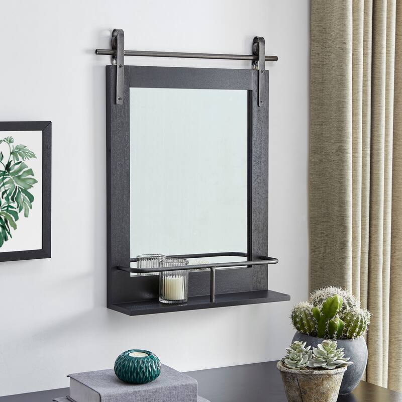 FirsTime & Co. Ingram Farmhouse Barn Door Mirror - Black