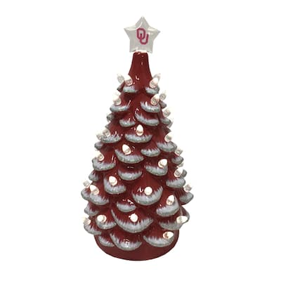 14 inch Oklahoma Ceramic Tree - red