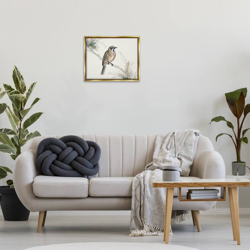 Stupell Illustrated Wildlife Bird Framed Floater Canvas Wall Art Design By LSR Creative Studio