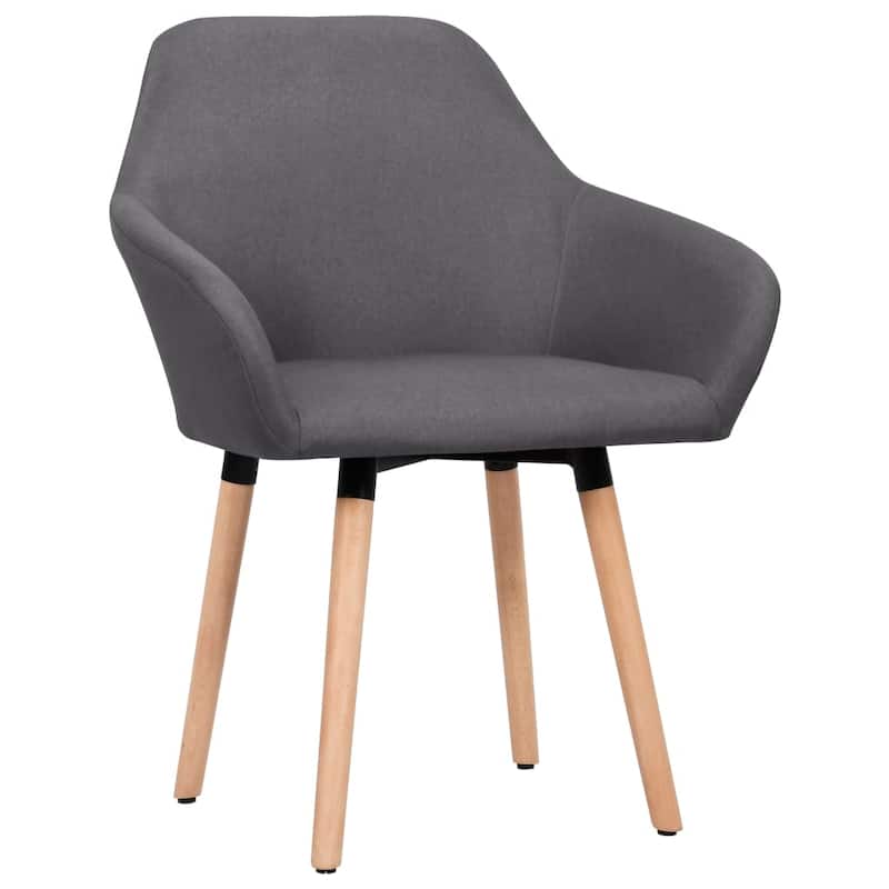 vidaXL Dining Chair Accent Upholstered Arm Chair with Solid Wood Legs Fabric - 24.4" x 21.3" x 32.9"