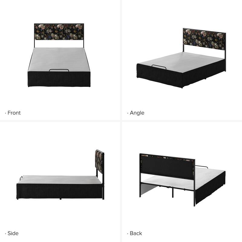 Oliver Modern Washable Slipcover Bed Upholstered Metal by HULALA HOME