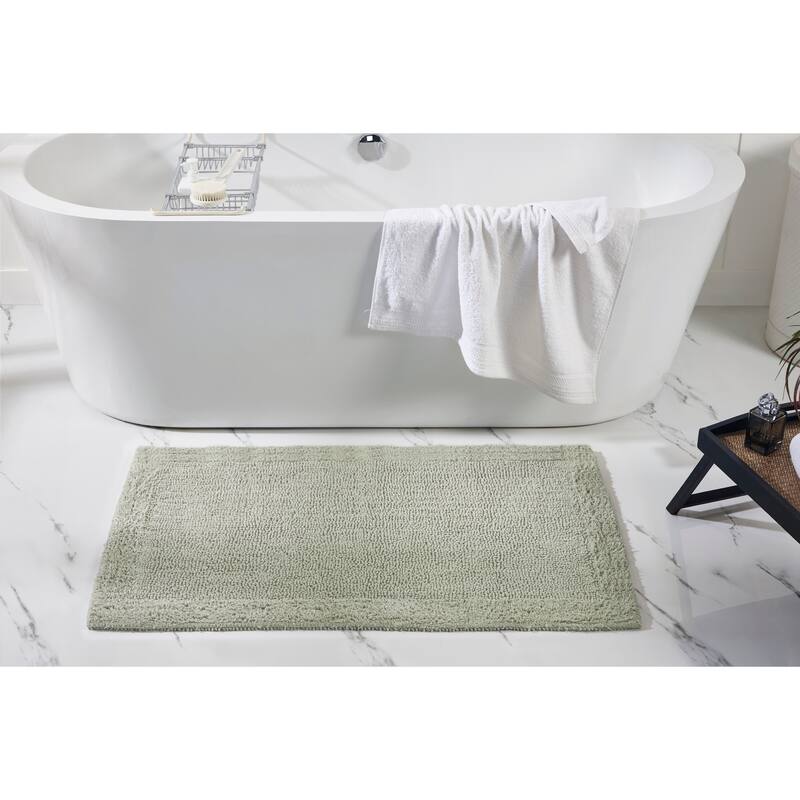 Better Trends Bath Rugs Set 100% Cotton Tufted Soft Water Absorbent Bathroom Rug for Shower, Sink Bath Mats Edge Collection