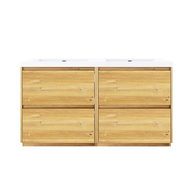 Freestanding Bathroom Vanity with Integrated Resin Top