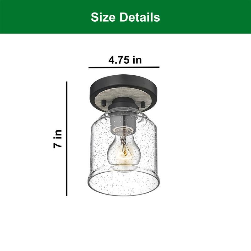 2 Pack light fixture light wood, black ceiling lighting glass, metal bedroom light - N/A