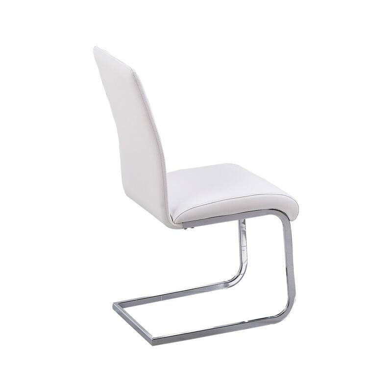 Best Master Furniture Faux Leather Dining Side Chair (Set of 2) - White
