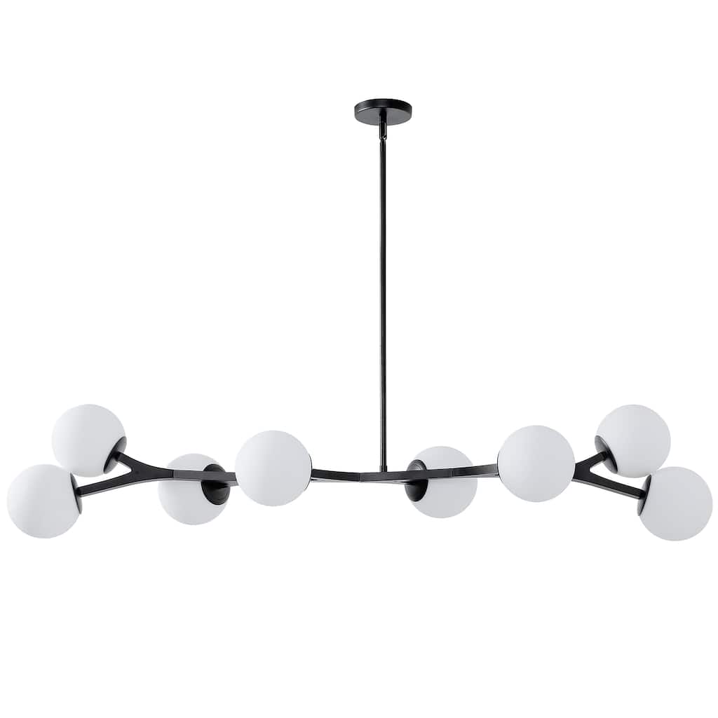 Dimmable Modern Chandelier for Dining Room with Frosted Glass Shade