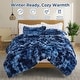 preview thumbnail 9 of 30, 3 Pieces Fluffy Faux Rabbit Fur Comforter Set, Plush Fuzzy Bedding Set for Winter King - Navy