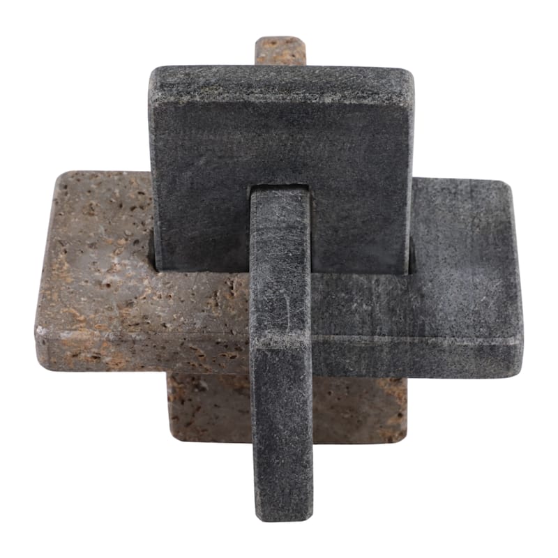 Modern Marble Travertine Knot Sculpture