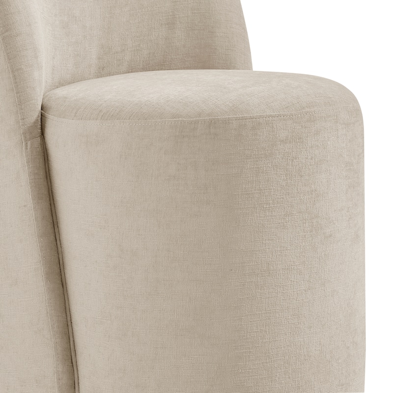 NPD Furniture Cabrina Chenille Dining Chair with Casters