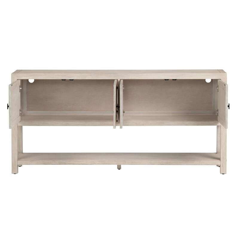 72 in. Tan Solid Wood Accent_Console_Sofa Table