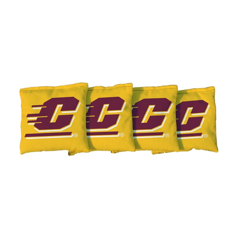 Central Michigan Chippewas Yellow Cornhole Bags - Corn Filled