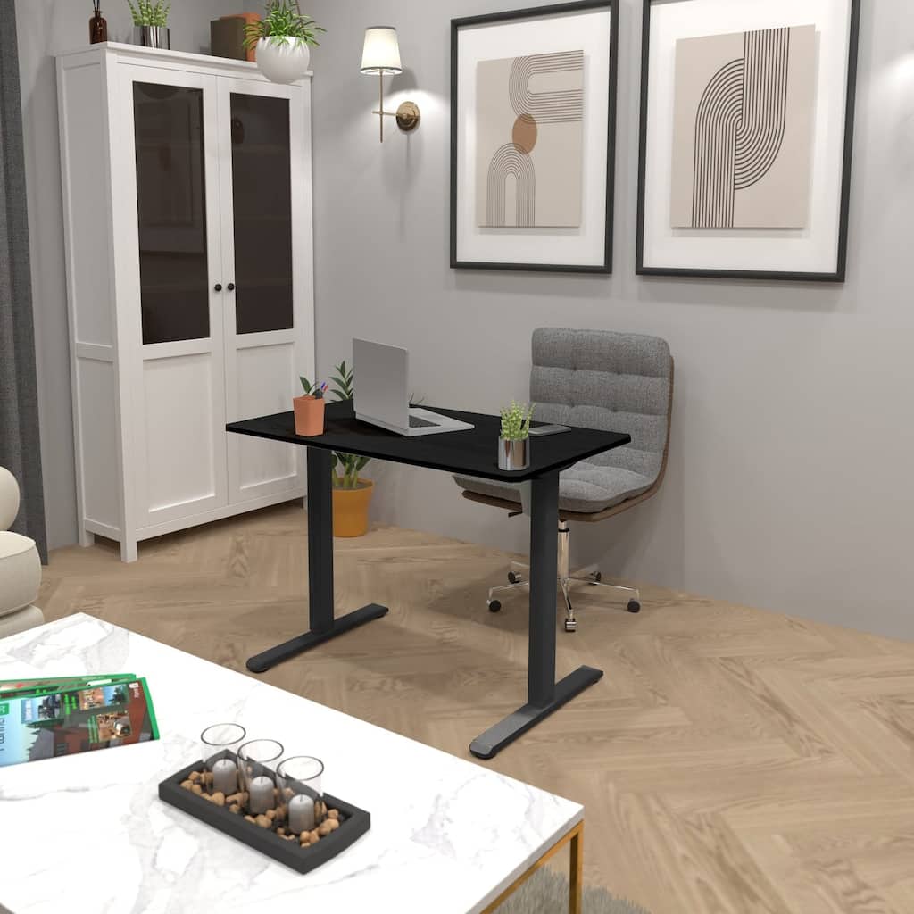 Mount-It! 40"W Electric Rectangular Adjustable Standing Desk, Black (MI-8035)