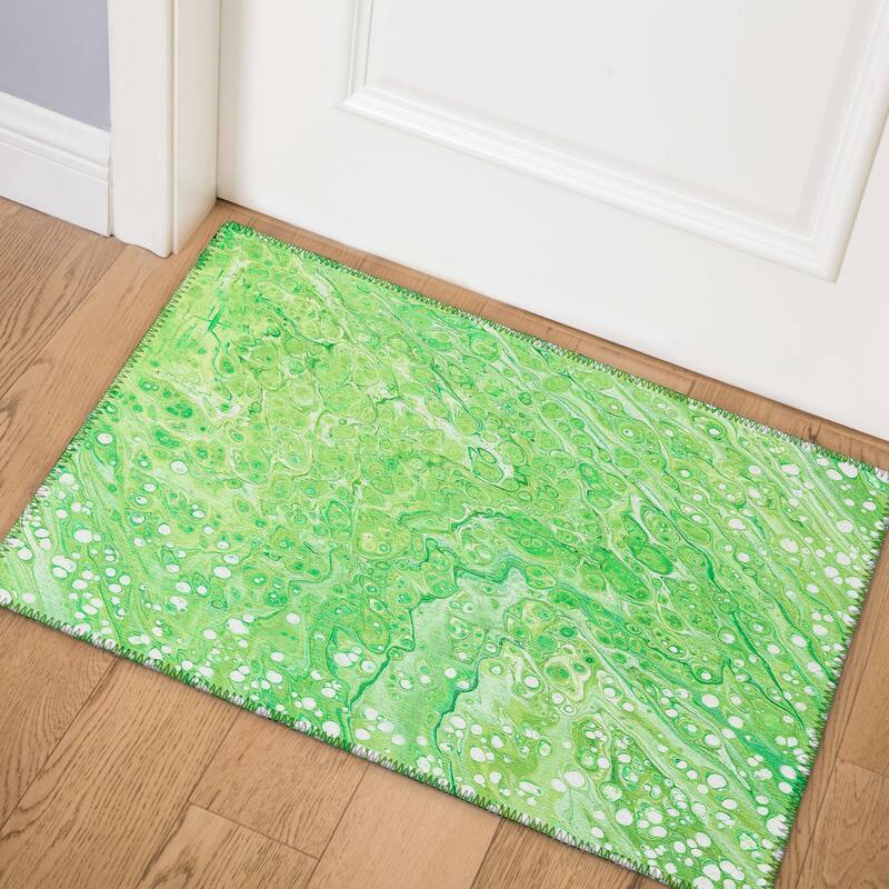 Indoor/ Outdoor Addison Karina Abstract Washable Area Rug - 1'8" x 2'6" - Clover