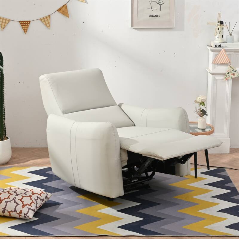 Wall Hugger Power Recliner Chair with USB Port, Electric Reclining Armchair for Small Spaces, PU Leather Sofa for Living Room