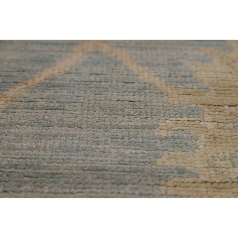Vegetable Dye Oushak Turkish Runner Rug Hallway Handmade Wool Carpet - 5'3"x 16'0"